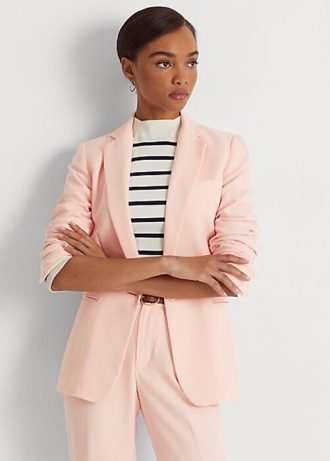 Naisten vaaleanpunaiset Ralph Lauren Georgette -bleiserit Naisten vaaleanpunaiset Ralph Lauren Georgette -bleiserit