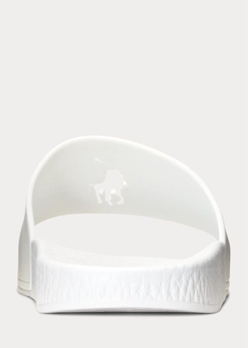 Naisten valkoiset Ralph Lauren Big Pony -sandaalit Naisten valkoiset Ralph Lauren Big Pony -sandaalit