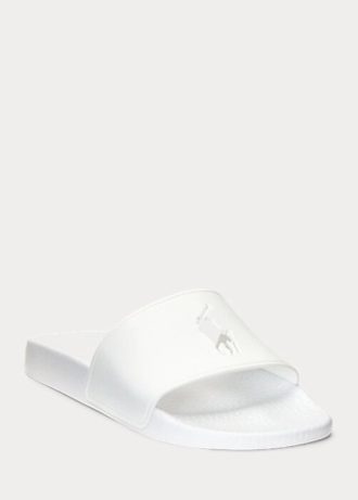 Naisten valkoiset Ralph Lauren Big Pony -tossut