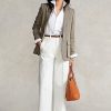 Naisten valkoiset Ralph Lauren Chino -leveälahkeiset housut Naisten valkoiset Ralph Lauren Chino -leveälahkeiset housut