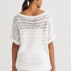 Naisten valkoiset Ralph Lauren Cotton Mesh lyhythihaiset villapaidat Naisten valkoiset Ralph Lauren Cotton Mesh lyhythihaiset villapaidat