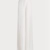 Naisten valkoiset Ralph Lauren Elaine Silk Shantung leveälahkeiset housut Naisten valkoiset Ralph Lauren Elaine Silk Shantung leveälahkeiset housut