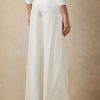 Naisten valkoiset Ralph Lauren Elaine Silk Shantung leveälahkeiset housut Naisten valkoiset Ralph Lauren Elaine Silk Shantung leveälahkeiset housut