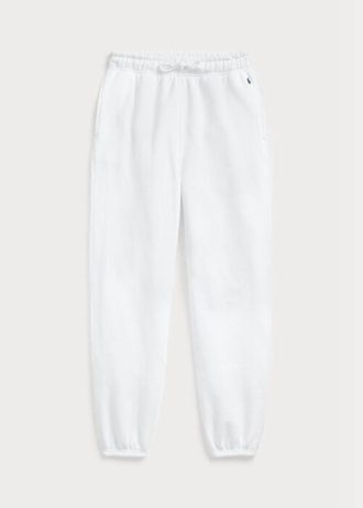 Naisten valkoiset Ralph Lauren Fleece Athletics -housut Naisten valkoiset Ralph Lauren Fleece Athletics -housut