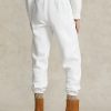 Naisten valkoiset Ralph Lauren Fleece Athletics -housut Naisten valkoiset Ralph Lauren Fleece Athletics -housut
