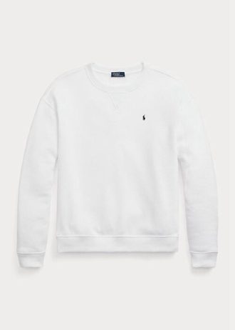 Naisten valkoiset Ralph Lauren -fleece-neulepuserot Naisten valkoiset Ralph Lauren -fleece-neulepuserot