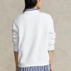 Naisten valkoiset Ralph Lauren -fleece-neulepuserot Naisten valkoiset Ralph Lauren -fleece-neulepuserot