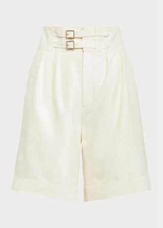 Naisten valkoiset Ralph Lauren Francine Mulberry silkkishortsit Naisten valkoiset Ralph Lauren Francine Mulberry silkkishortsit