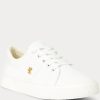 Naisten valkoiset Ralph Lauren Janson II Canvas -lenkkarit Naisten valkoiset Ralph Lauren Janson II Canvas -lenkkarit