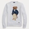 Naisten valkoiset Ralph Lauren Polo Bear -puuvillapuserot Naisten valkoiset Ralph Lauren Polo Bear -puuvillapuserot