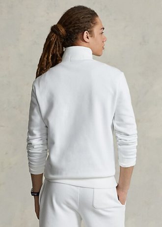 Naisten valkoiset Ralph Lauren Polo Sport -fleece-puserot Naisten valkoiset Ralph Lauren Polo Sport -fleece-puserot