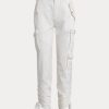 Naisten valkoiset Ralph Lauren Shantung Cargo -housut Naisten valkoiset Ralph Lauren Shantung Cargo -housut