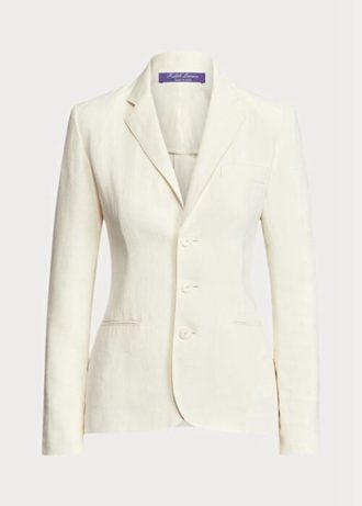 Naisten valkoiset Ralph Lauren Skye pellavakankaiset bleiserit Naisten valkoiset Ralph Lauren Skye pellavakankaiset bleiserit