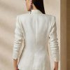 Naisten valkoiset Ralph Lauren Skye pellavakankaiset bleiserit