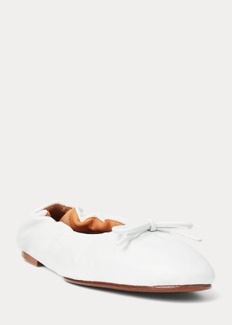 Naisten valkoiset Ralph Lauren The Pony Ballet -kengät Naisten valkoiset Ralph Lauren The Pony Ballet -kengät