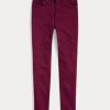 Naisten viininpunaiset Ralph Lauren Tompkinsin korkeat kapeat farkut Naisten viininpunaiset Ralph Lauren Tompkinsin korkeat kapeat farkut