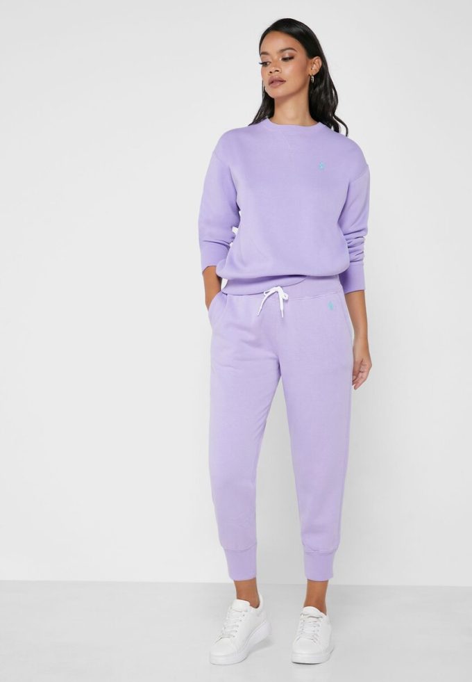 Naisten violetit Ralph Lauren leveälahkeiset lenkkeilyhousut