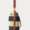 Natural/Black/Lauren Tan naisten Ralph Lauren Straw iso Andie käsilaukku Natural/Black/Lauren Tan naisten Ralph Lauren Straw iso Andie käsilaukku