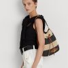 Natural/Black/Lauren Tan naisten Ralph Lauren Straw iso Andie käsilaukku Natural/Black/Lauren Tan naisten Ralph Lauren Straw iso Andie käsilaukku