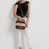 Natural/Black/Lauren Tan naisten Ralph Lauren Straw iso Andie käsilaukku Natural/Black/Lauren Tan naisten Ralph Lauren Straw iso Andie käsilaukku