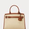 Natural naisten Ralph Lauren Raffia & Calfskin Medium RL50 käsilaukku