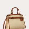 Natural naisten Ralph Lauren Raffia & Calfskin Medium RL50 käsilaukku