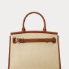 Natural naisten Ralph Lauren Raffia & Calfskin Medium RL50 käsilaukku