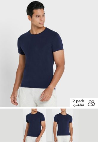 Navy Miesten Ralph Lauren 2 Pack Essential Crew Neck T-paidat