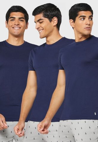 Navy Miesten Ralph Lauren 3 Pack Assorted Crew Neck T-paidat