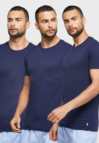 Navy Miesten Ralph Lauren 3 Pack Assorted Crew Neck T-paidat