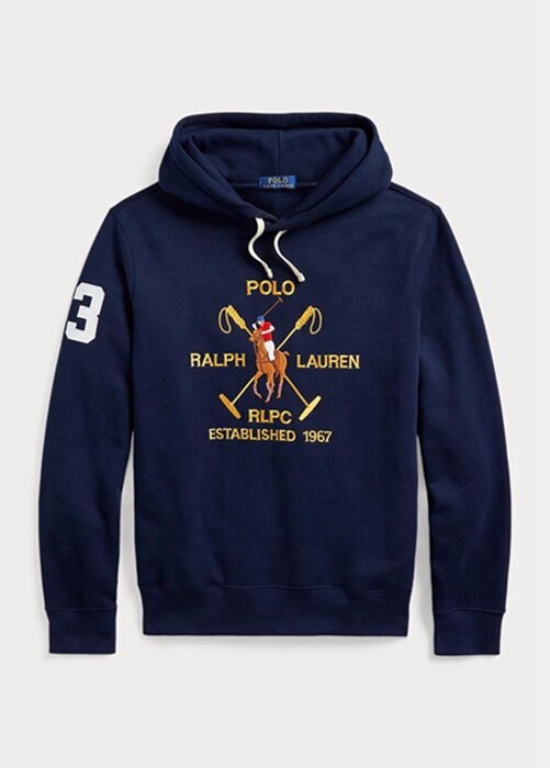 Navy miesten Ralph Lauren Big Polo Crest -fleecehuppari Navy miesten Ralph Lauren Big Polo Crest -fleecehuppari