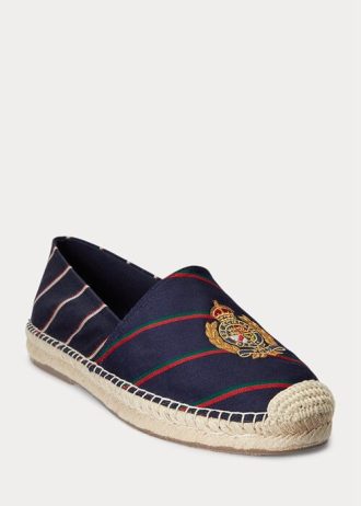 Navy miesten Ralph Lauren Cevio Crest -raidalliset vapaa-ajan kengät Navy miesten Ralph Lauren Cevio Crest -raidalliset vapaa-ajan kengät