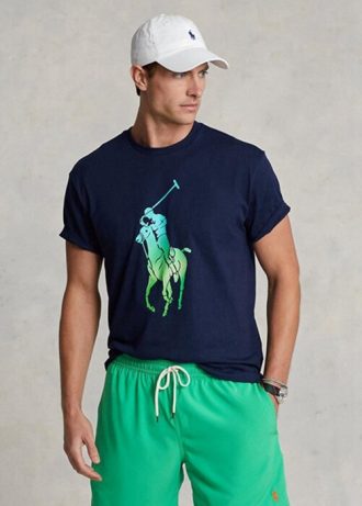 Navy Miesten Ralph Lauren Classic Fit Big Pony Jersey T-paidat