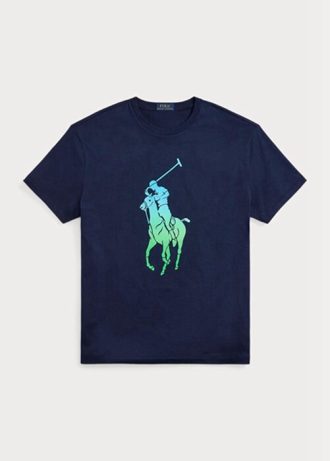 Navy Miesten Ralph Lauren Classic Fit Big Pony Jersey T-paidat
