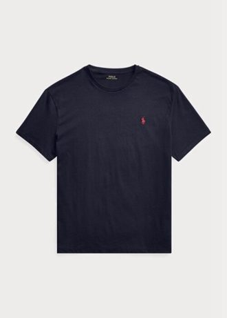 Navy Miesten Ralph Lauren Classic Fit Jersey Crewneck T-paidat