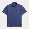 Navy Miesten Ralph Lauren Classic Fit puuvilla-pellava poolopaidat Navy Miesten Ralph Lauren Classic Fit puuvilla-pellava poolopaidat