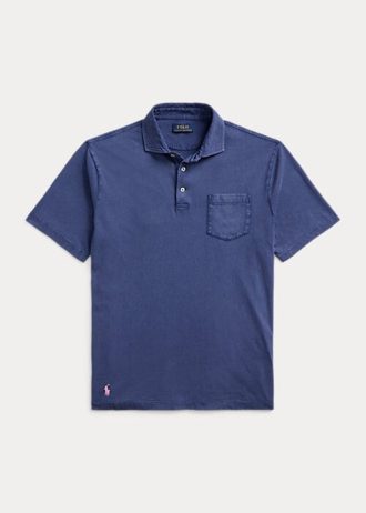 Navy Miesten Ralph Lauren Classic Fit puuvilla-pellava poolopaidat Navy Miesten Ralph Lauren Classic Fit puuvilla-pellava poolopaidat