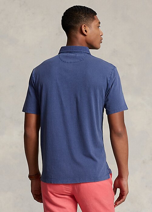 Navy Miesten Ralph Lauren Classic Fit puuvilla-pellava poolopaidat Navy Miesten Ralph Lauren Classic Fit puuvilla-pellava poolopaidat