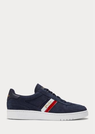 Navy miesten Ralph Lauren Courtin mokkanahkaiset lenkkarit Navy miesten Ralph Lauren Courtin mokkanahkaiset lenkkarit