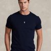 Navy Miesten Ralph Lauren Custom Slim Fit Crewneck T-paidat Navy Miesten Ralph Lauren Custom Slim Fit Crewneck T-paidat