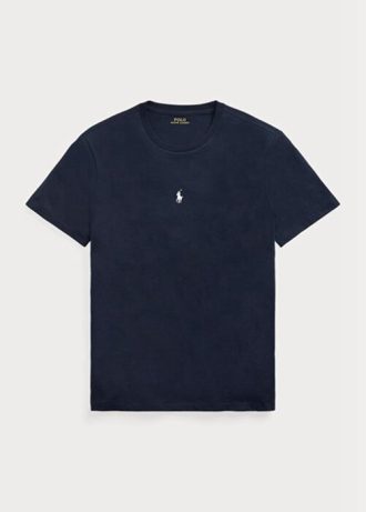 Navy Miesten Ralph Lauren Custom Slim Fit Crewneck T-paidat