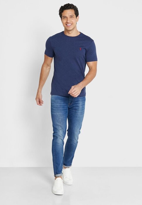 Navy Miesten Ralph Lauren Essential Crew Neck T-paidat Navy Miesten Ralph Lauren Essential Crew Neck T-paidat