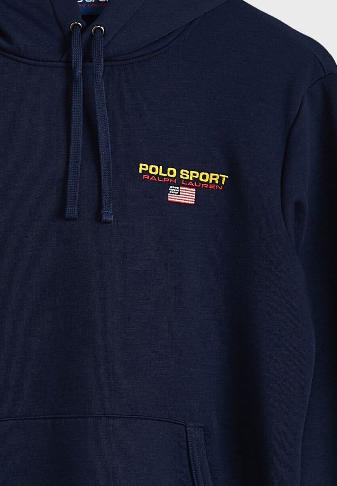 Navy miesten Ralph Lauren -logohihainen huppari Navy miesten Ralph Lauren -logohihainen huppari