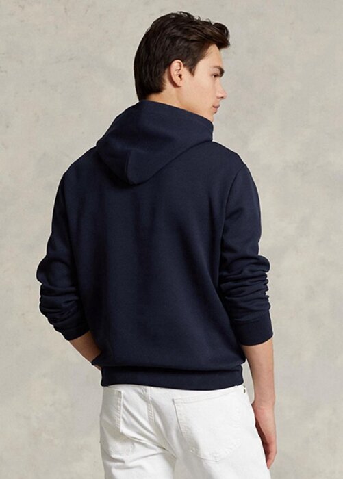 Navy miesten Ralph Lauren tuplaneulottu huppari Navy miesten Ralph Lauren tuplaneulottu huppari