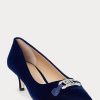 Navy naisten Ralph Lauren Amory samettikorkokengät Navy naisten Ralph Lauren Amory samettikorkokengät
