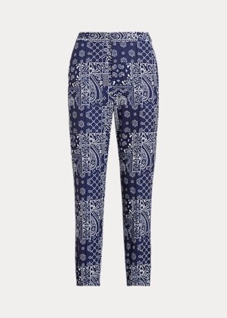 Navy naisten Ralph Lauren Bandana -printtihousut Navy naisten Ralph Lauren Bandana -printtihousut