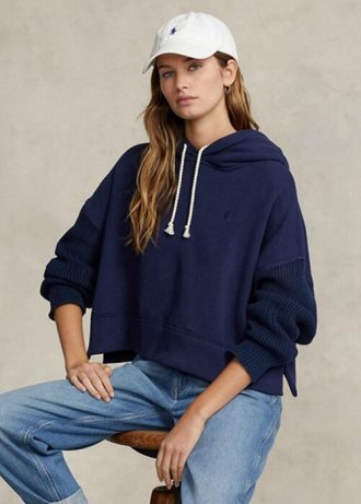 Navy naisten Ralph Lauren Boxy Fit Hybrid Jumper-hihainen huppari Navy naisten Ralph Lauren Boxy Fit Hybrid Jumper-hihainen huppari
