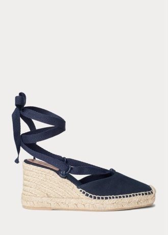 Navy naisten Ralph Lauren Canvas Wedge Espadrille