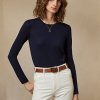 Navy naisten Ralph Lauren Cashmere Crewneck -neulepuserot