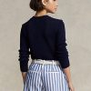 Navy naisten Ralph Lauren Cotton Crewneck -neulepuserot Navy naisten Ralph Lauren Cotton Crewneck -neulepuserot